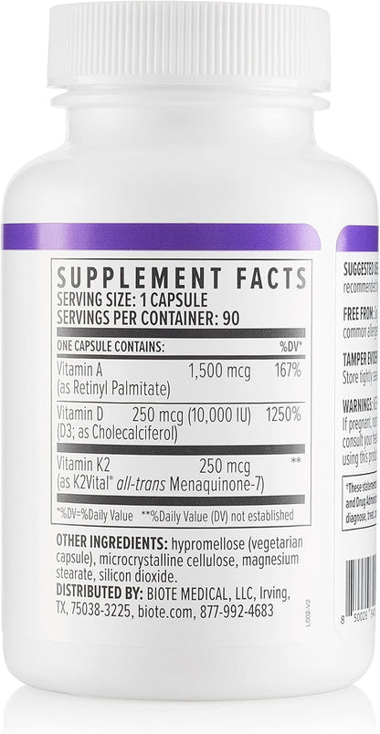 Biote Nutraceuticals ADK 10 | Immunity & Cardiovascular Support|90 Capsules